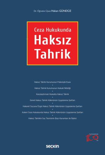 Ceza Hukukunda Haksız Tahrik | Hakan Gündüz | Seçkin Yayıncılık