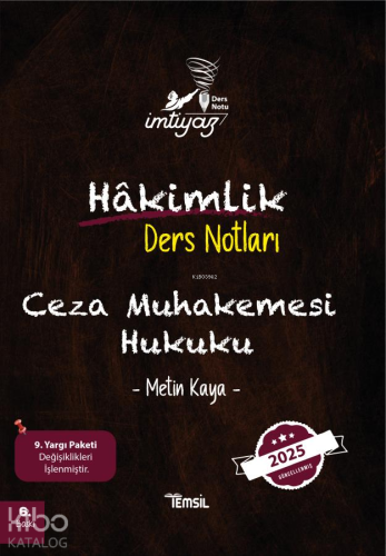 Ceza Muhakemesi Hukuku;Hakimlik Ders Notları | Metin Kaya | Temsil Kit