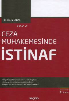 Ceza Muhakemesinde İstinaf | Cengiz Ünsal | Seçkin Yayıncılık