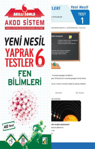 Damla Eğitim Yeni Nesil Fen Bilimleri Yaprak Testler - 6 | Kolektif | 