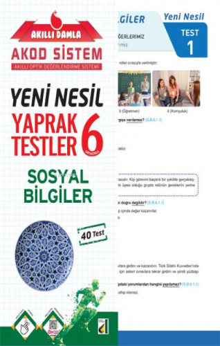 Damla Eğitim Yeni Nesil Sosyal Bilgiler Yaprak Testler - 6 | Kolektif 