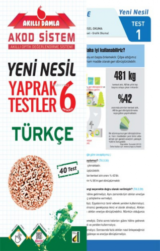 Damla Eğitim Yeni Nesil Türkçe Yaprak Testler - 6 | Kolektif | Damla Y