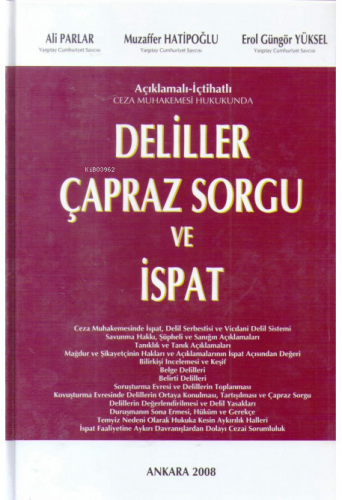 Deliller Çapraz Sorgu ve İspat | Ali Parlar | Yazarın Kendi Yayını