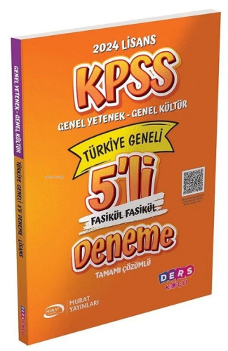 Ders Koçu 2024 KPSS Genel Yetenek Genel Kültür Fasikül 5 Deneme Çözüml