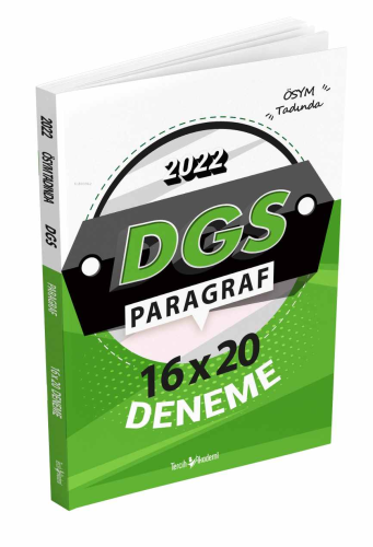 Dgs Paragraf Sözel Bölüm 16X20 Deneme | Kolektif | Tercih Akademi