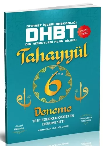 DHBT 6 Deneme Çözümlü | Mustafa Çoban | Tahayyül Yayınları