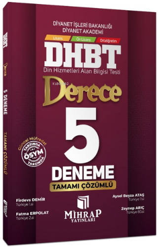 DHBT Derece 5 Deneme Çözümlü | Kolektif | Mihrap Yayınları