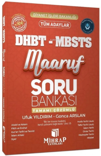 DHBT MBSTS Maaruf Soru Bankası Çözümlü | Ufuk Yıldırım | Mihrap Yayınl