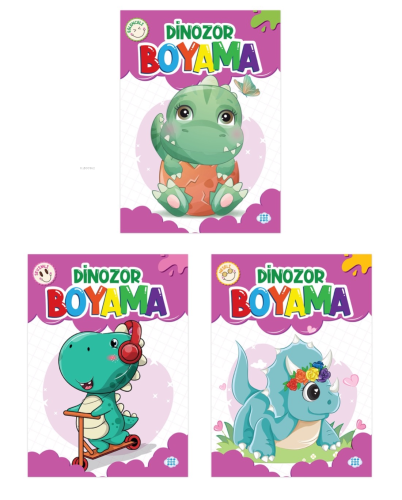 Dinozor Boyama Seti (3 Kitap Takım) | Kolektif | Dokuz Çocuk