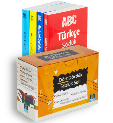 Dört Dörtlük Sözlük Seti ABC İlk ve Orta Öğretim Tdk Uyumlu (4 Kitap K