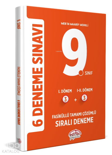 Editör Yayınları 9.Sınıf (3+3) Fasiküllü Tamamı Çözümlü 6 Deneme Sınav