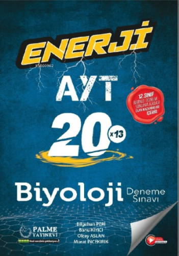 Enerji Ayt Biyoloji 20 Deneme Sınavı (12.Sınıf 1.Dönem Konularını İçer