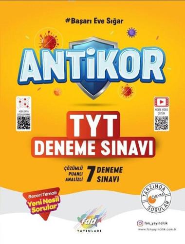 FDD Yayınları TYT Antikor Çözümlü 7 Deneme Sınavı FDD | | Fdd Yayınlar