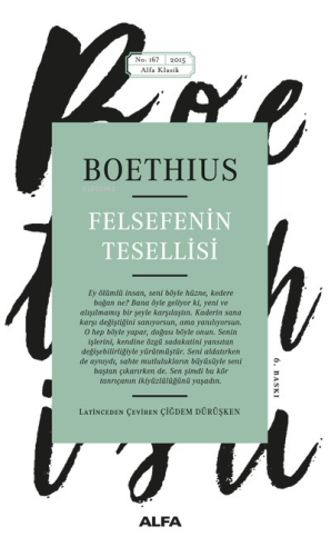 Felsefenin Tesellisi | Boethius | Alfa Basım Yayım Dağıtım