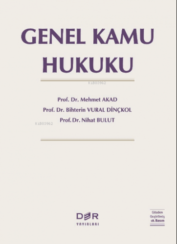 Genel Kamu Hukuku | Bihterin Vural Dinçkol | Der Yayınları