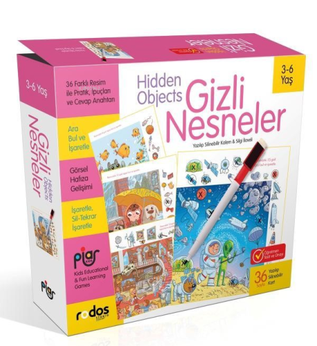 Gizli Nesneler-Hidden Objects / 3-6 Yaş / Gizli Resmi Bul ve İşaretle 