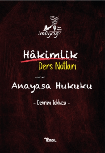 Hakimlik Ders Notları;Anayasa Hukuku | Devrim Toklucu | Temsil Kitap