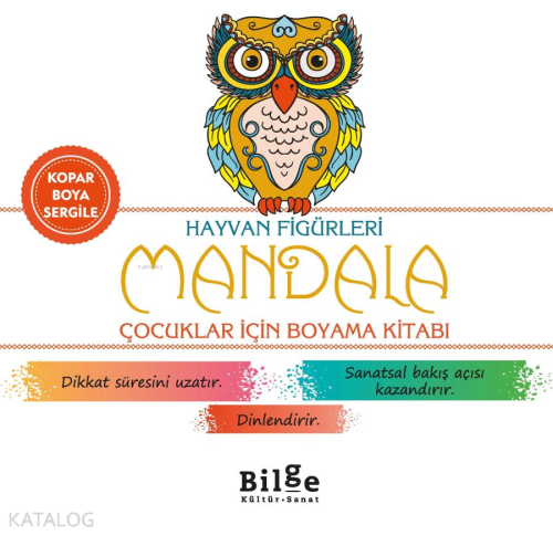 Hayvan Figürleri - Mandala;Çocuklar İçin Boyama Kitabı | Kolektif | Bi