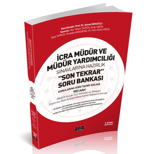 İcra Müdür ve Müdür Yardımcılığı Son Tekrar Soru Bankası | Mustafa Kar