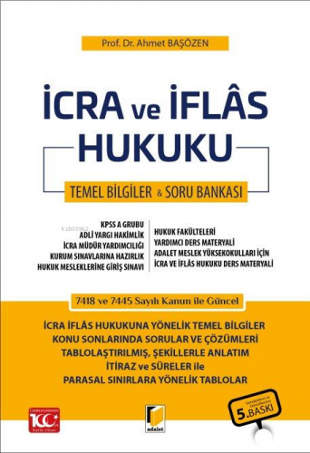 İcra ve İflâs Hukuku - Ders Notu ve Soru Bankası | Ahmet Başözen | Ada