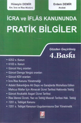 İcra ve İflas Kanununda Pratik Bilgiler | Hüseyin Demir | Bilge Yayıne