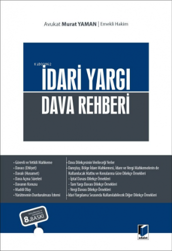 İdari Yargı Dava Rehberi | Murat Yaman | Adalet Yayınevi