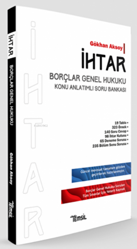 İhtar Borçlar Genel Hukuku Konu Anlatımlı Soru Bankası | Gökhan Aksoy 