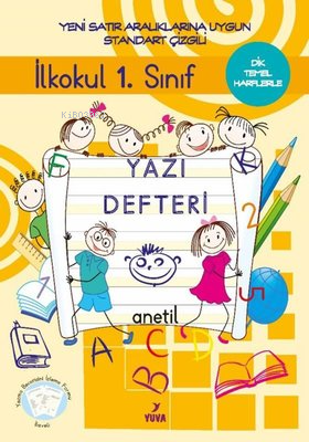 İlkokul 1. Sınıf Yazı Defteri Standart Çizgili Küçük - Dik Temel Harfl