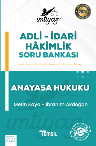 İmtiyaz Adli - İdari Hakimlik Soru Bankası Anayasa Hukuku | Metin Kaya