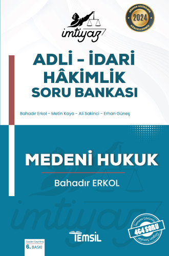 İmtiyaz Adli – İdari Hakimlik Soru Bankası Medeni Hukuk | Bahadır Erko