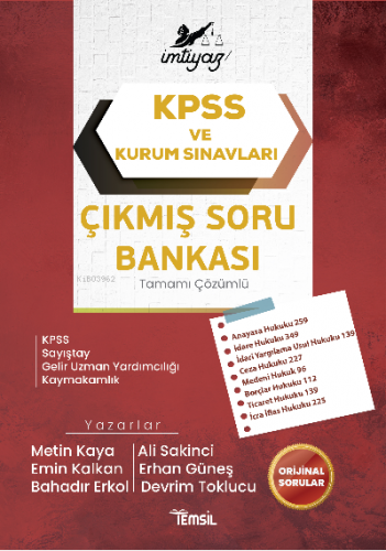 İmtiyaz Kpss ve Kurum Sınavları Çıkmış Soru Bankası | Kolektif | Temsi