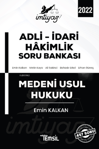 İmtiyaz Medeni Usul Hukuku Adli Hakimlik Soru Bankası | Emin Kalkan |