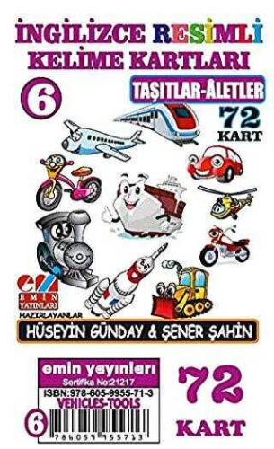 İngilizce 06.Taşıtlar-Aletler / Resimli Kelime Kartları 72-Kart | Şene