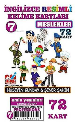 İngilizce 07.Meslekler / Resimli Kelime Kartları 72-Kart | Şener Şahin