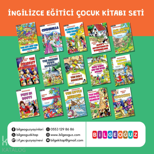 İngilizce Eğitici Çocuk Kitabı Seti(15 Kitap) | Yüksel Akman | Bilge O