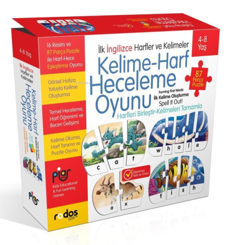 İngilizce Kelime - Harf Heceleme Puzzle Oyunu (4+8 Yaş) | Kolektif | H