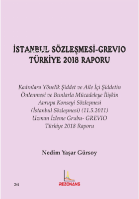 İstanbul Sözleşmesi-Grevıo Türkiye 2018 Raporu | Nedim Yaşar Gürsoy | 