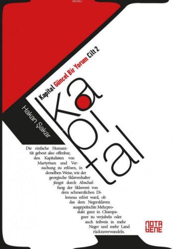 Kapital Güncel Bir Yorum Cilt 2 | Hakan Şakar | Nota Bene Yayınları