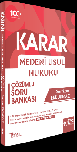 Karar Medeni Usûl Hukuku Çözümlü Soru Bankası | Sertkan Erdurmaz | Tem