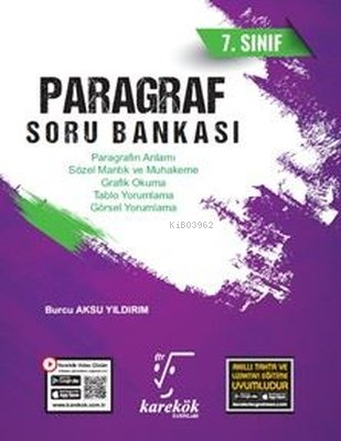 Karekök Yayınları 7. Sınıf Paragraf Soru Bankası | Burcu Aksu Yıldırım