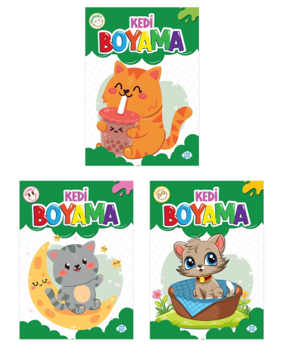 Kedi Boyama Seti (3 Kitap Takım) | Kolektif | Dokuz Çocuk