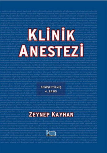 Klinik Anestezi | Zeynep Kayhan | Akademisyen Kitabevi