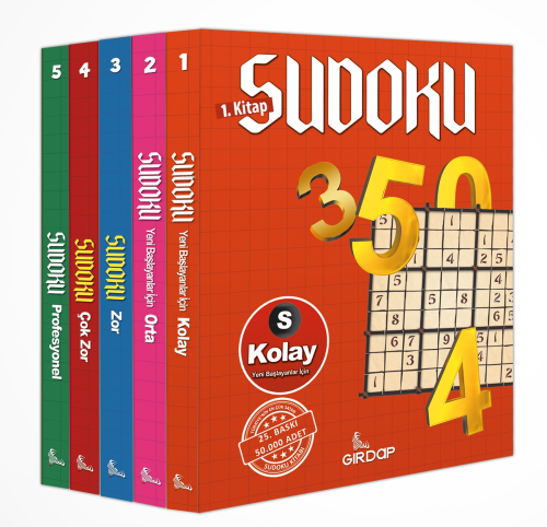 Kolaydan Zora Sudoku 5’li Set | Salim Toprak | Girdap Kitap