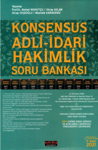 Konsensus Adli - İdari Hakimlik Soru Bankası 2021 | Ahmet Nohutçu | Sa