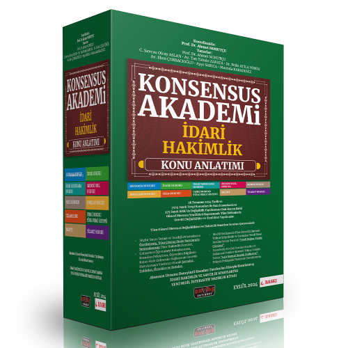 Konsensus Akademi İdari Hakimlik Konu Anlatımlı Set Eylül 2024;İdari H