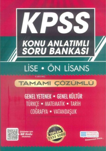 KPSS Lise Ön Lisans GYGK Konu Anlatımlı Soru Bankası | Kolektif | Evre