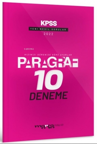 KPSS Paragraf Yeni Nesil 10 Deneme Marka Yayınları | Kolektif | Marka 