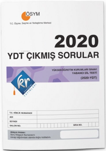 KR Akademi 2020 YDT Tıpkı Basım Çıkmış Sorular | Kolektif | KR Akademi