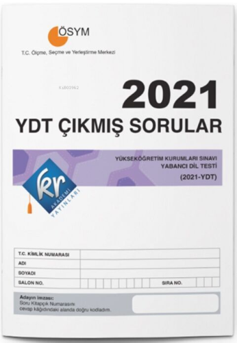 KR Akademi 2021 YDT Tıpkı Basım Çıkmış Sorular | Kolektif | KR Akademi