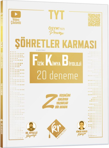 KR Akademi TYT Şöhretler Karması Fizik Kimya Biyoloji 20 Deneme | Barı